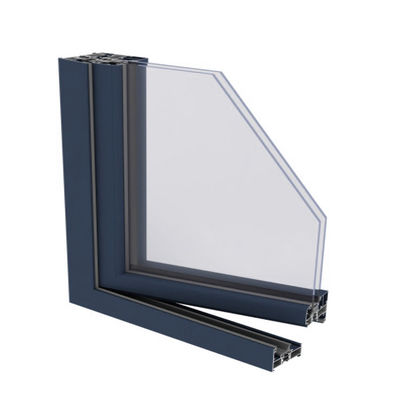 60 Series Aluminum Casement Window Profiles Anodizing Brown Extruded Aluminium Frame